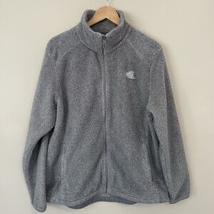 The North Face Womens XXL Grey Osito High Pile Fleece Jacket Full Zip Logo